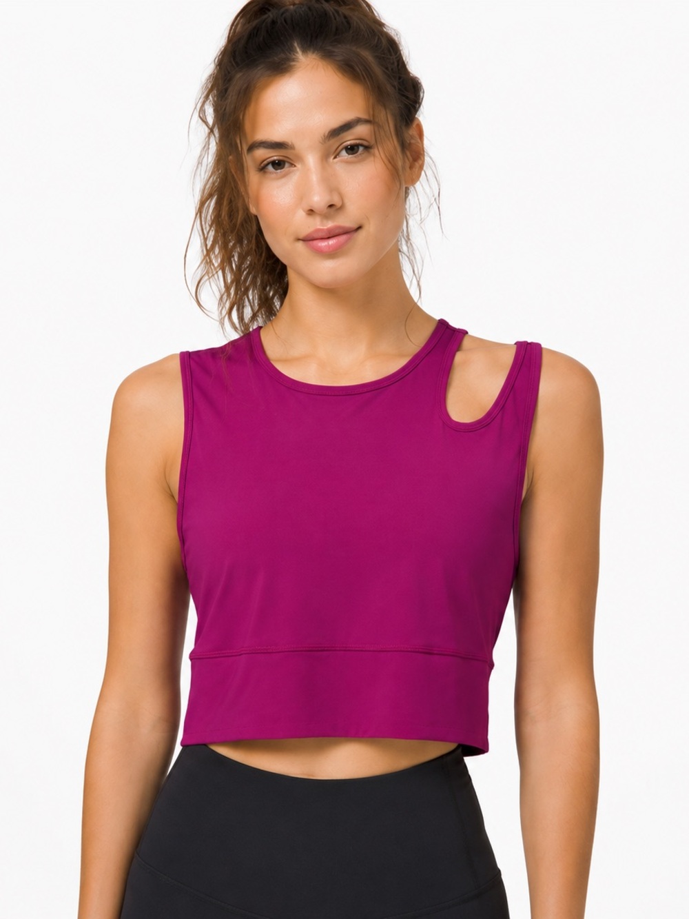 Lululemon Mastered Motion Cropped Tank Magenta Purple MGPR Size 12